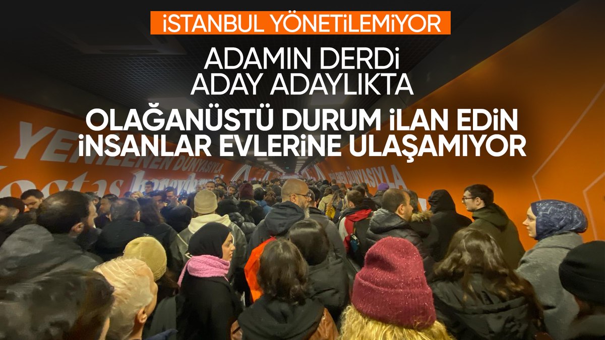 Kar yağışının tesirinde olan İstanbul'da trafiğin kilitlenmesinin akabinde toplu ulaşıma
