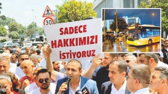 İstanbul'da Özel Halk Otobüsü Esnafı İBB'ye Karşı Eylem Yapıyor