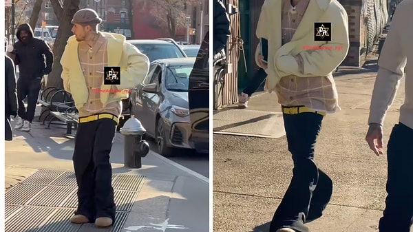 Justin Bieber'ın Düşük Bel Pantolonuyla Yürüyüş Mücadelesi