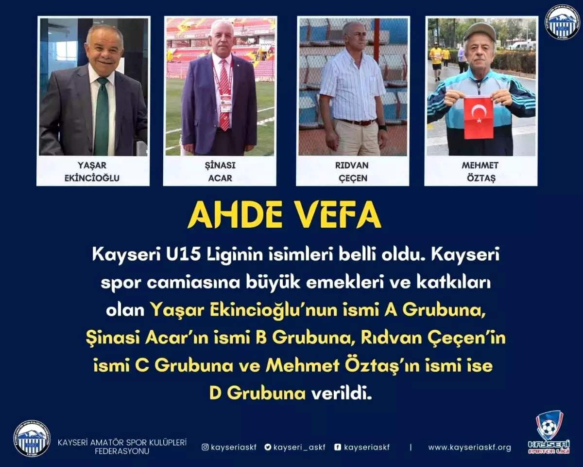 Kayseri U15 Ligi'nde Ahde Vefa Örneği, genç futbolcuların dostluk, takım