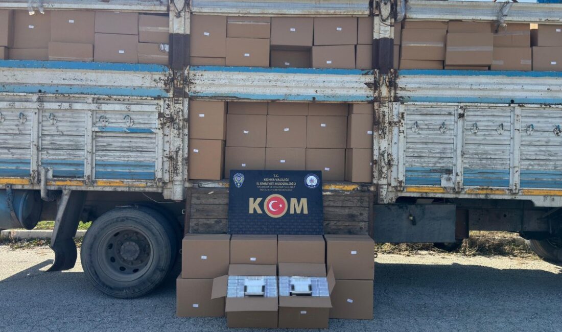 Konya'da düzenlenen büyük bir operasyonda, 7 milyon liralık kaçak makaron