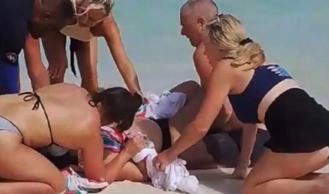 Turks and Caicos Adaları'nda tatil yapan bir turist, köpek balığıyla