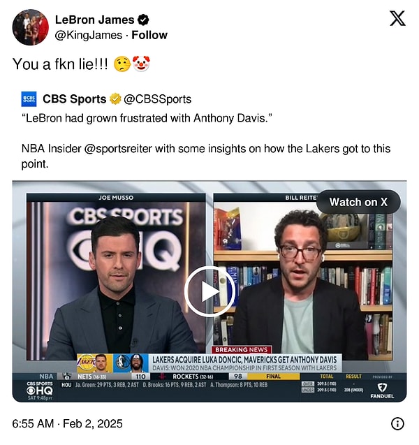 LeBron James'ten Anthony Davis Ayrılığına Yalanlama