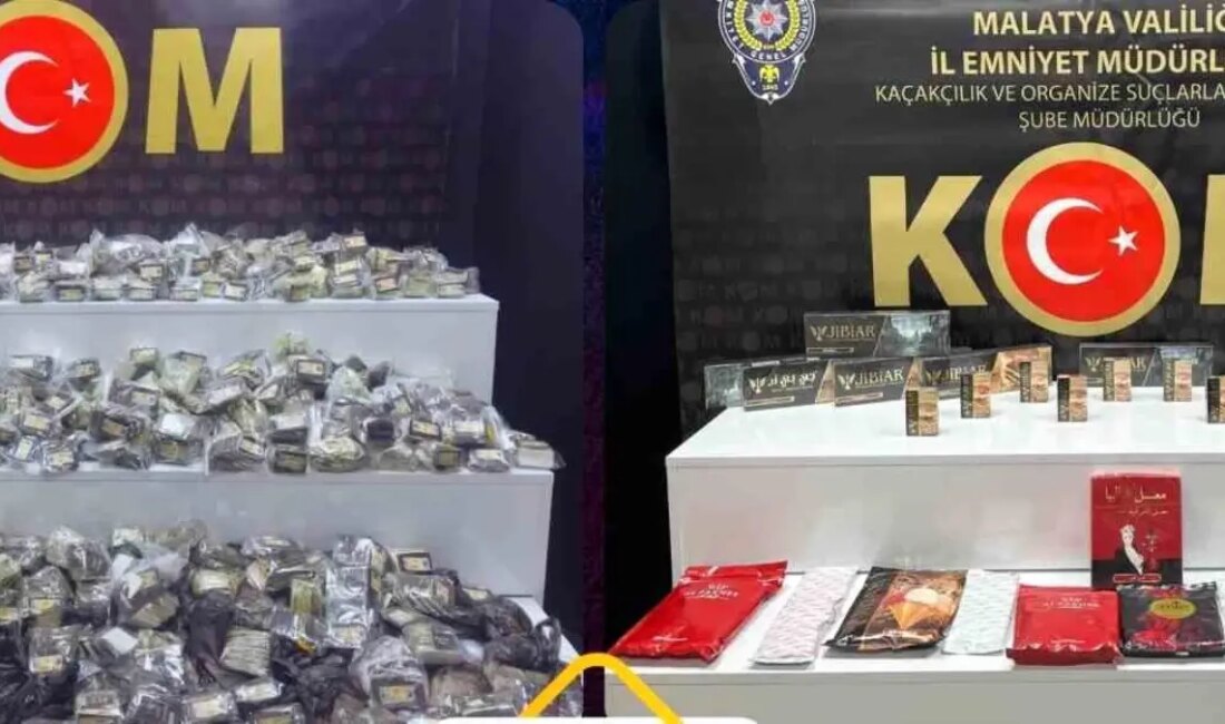 Malatya'da gerçekleştirilen kaçakçılık operasyonunda, 2 milyon TL değerinde makaron ele