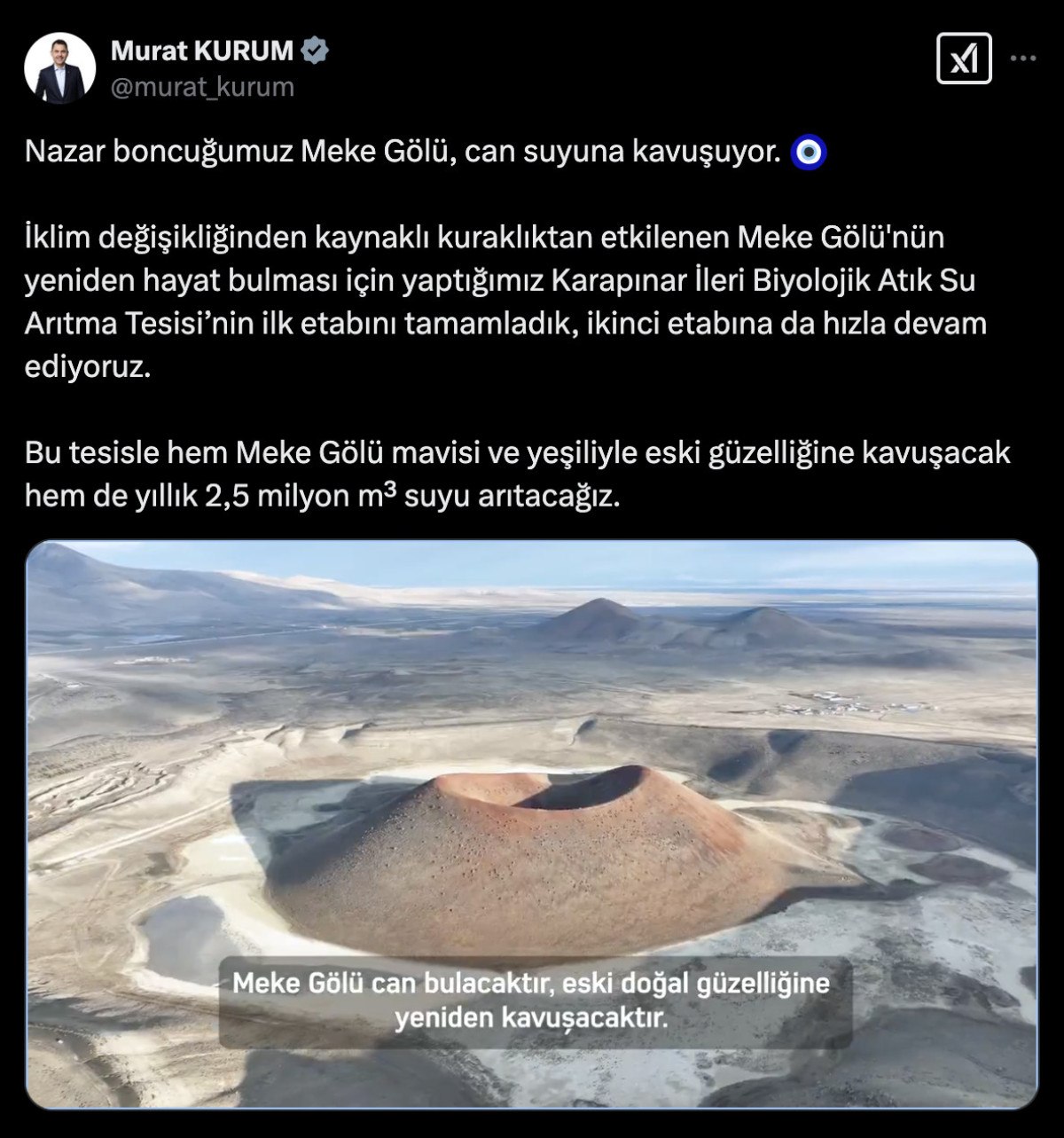 Meke Gölü Kuraklıktan Kurtarılıyor: Karapınar İleri Biyolojik Atık Su Arıtma Tesisi Projesi