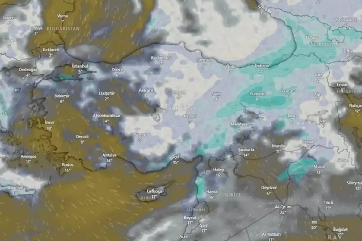 Meteoroloji Genel Müdürlüğü şimdiki hava durumu haritasını kamuoyuyla paylaştı. Salı