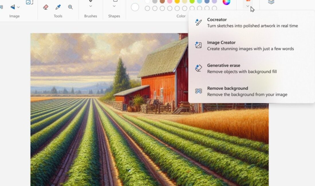Microsoft, Windows 11'deki Paint uygulamasına yapay zeka desteği ekleyerek kullanıcı