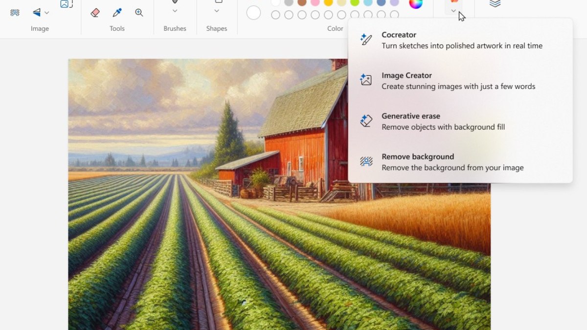 Microsoft, Windows 11'deki Paint uygulamasına yapay zeka desteği ekleyerek kullanıcı