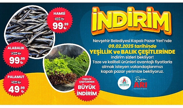 Nevşehir Modern Kapalı Pazaryeri'nde ücretsiz pazar servisi uygulamasıyla alışveriş deneyiminizi