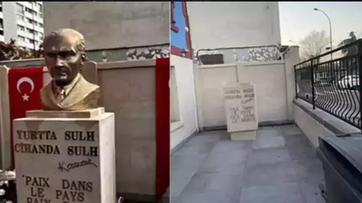 Paris'te Atatürk Büstüne Saldırı