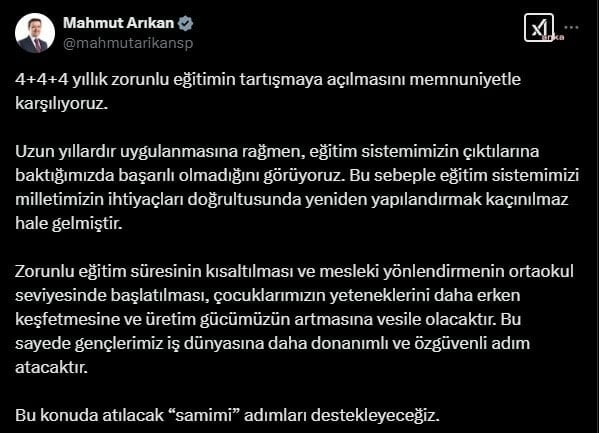 saadet partisinden 444 tartismasi aciklamasi memnuniyetle karsiliyoruz 0 TiaOLKTR