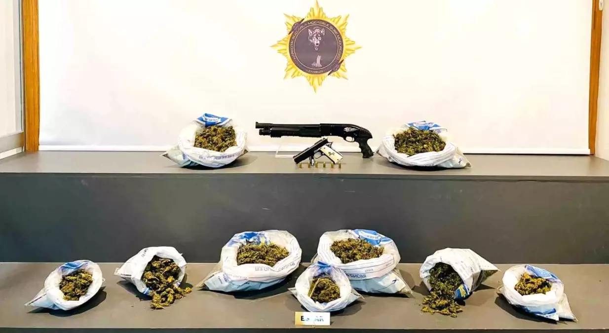 Samsun'da gerçekleştirilen uyuşturucu ve silah operasyonunda 3.5 kilo esrar ele