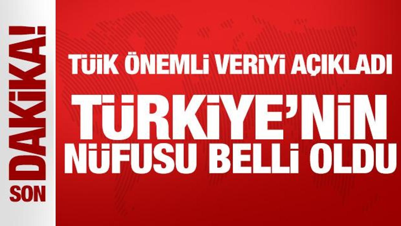 TÜİK, 2024 nüfus verilerini açıkladı. Türkiye'nin nüfusu 85 milyon 664