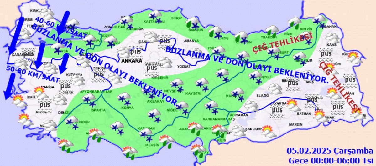 Türkiye'de Soğuk ve Karlı Hava Koşulları Başlıyor