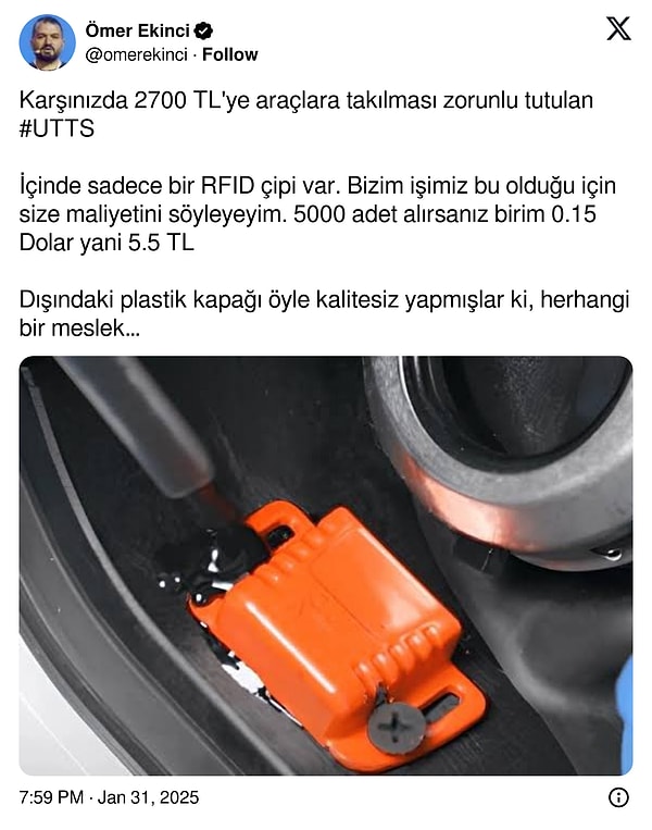 Ulusal Taşıt Tanıma Sistemi (UTTS) ve TTB Cihazı Hakkında Bilgilendirme