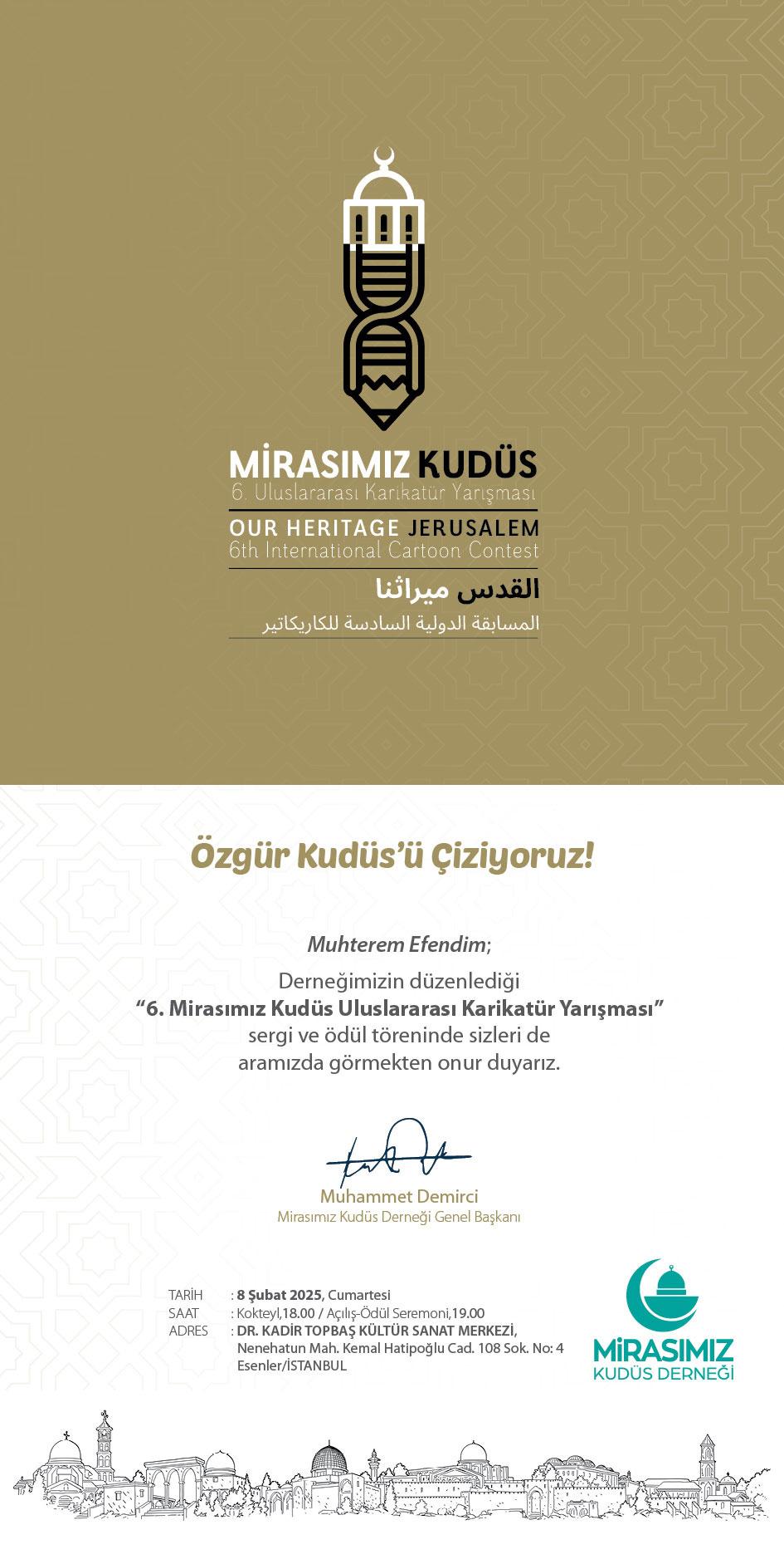 Uluslararası Mirasımız Kudüs Karikatür Yarışması