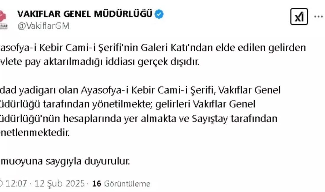 Vakıflar Genel Müdürlüğü, Ayasofya'nın gelirleri hakkında önemli açıklamalarda bulundu. Bu