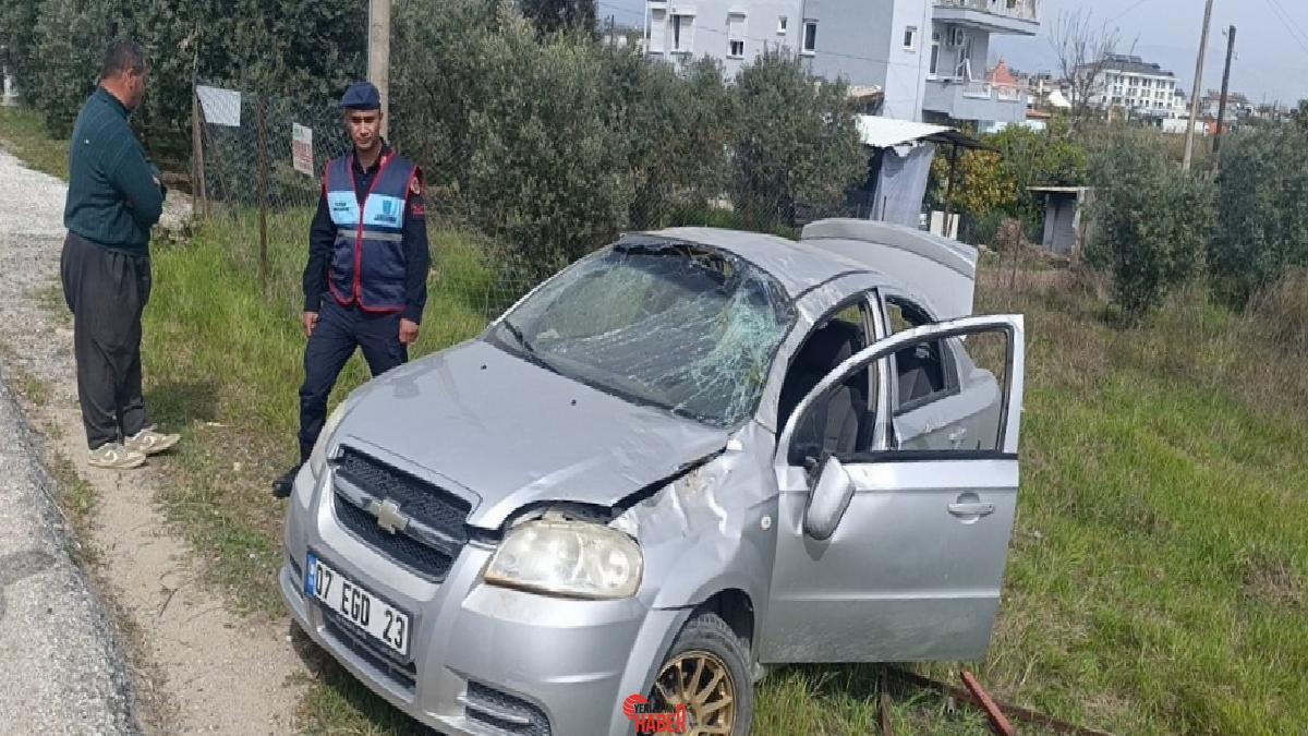 Manavgat'ta şoförünün dikkatsizliği ve çok sürat yapması nedeniyle denetimden çıkan