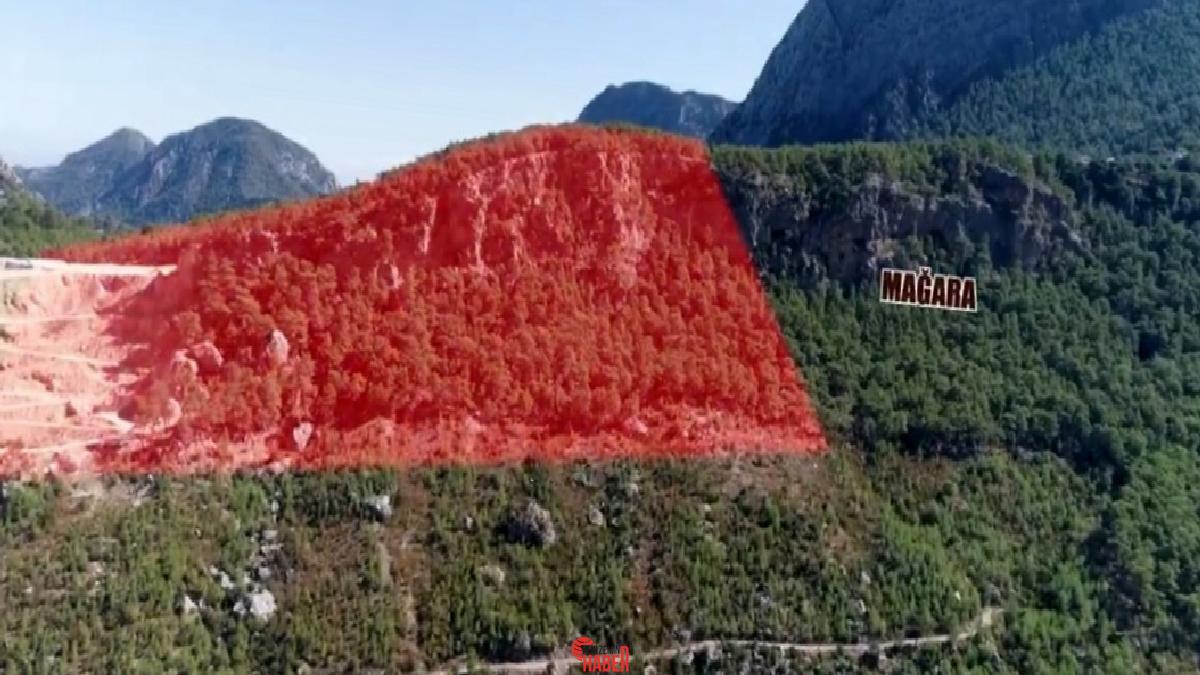 Antalya'nın Boğaçayı Havzası'ndaki bir kalker ocağında, ruhsat talebi sonuçlanmadan ormanda