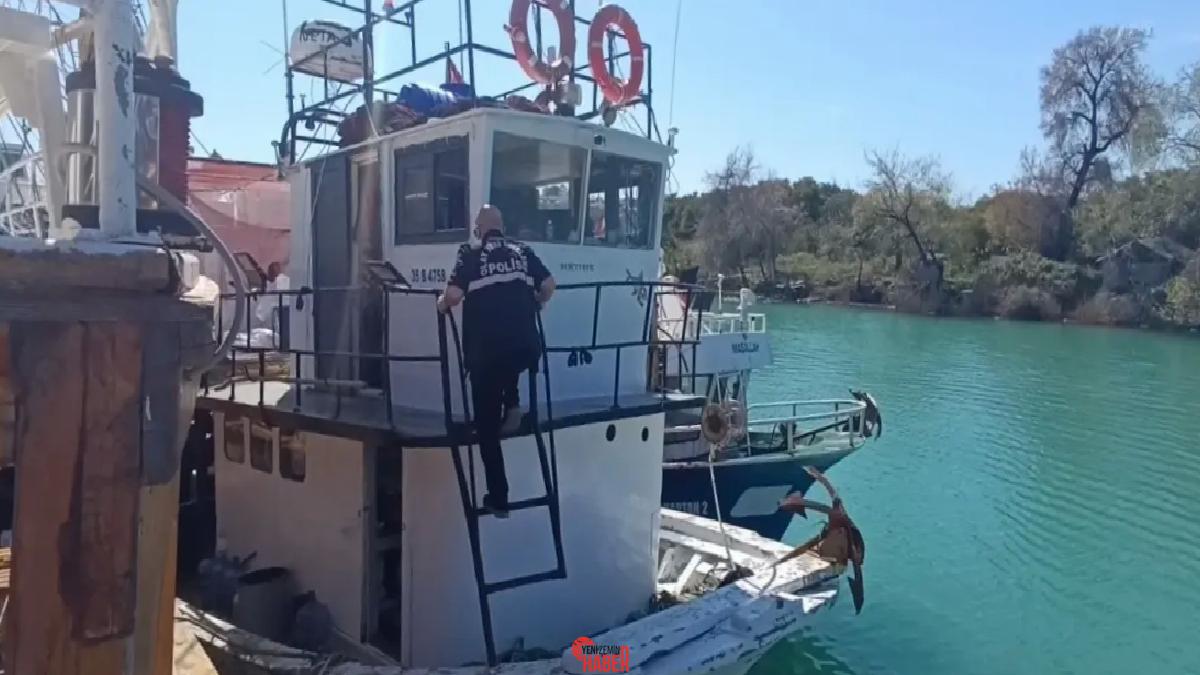Antalya'ya balık avlamak için teknesi ile gelen şahıs, teknede çalışan