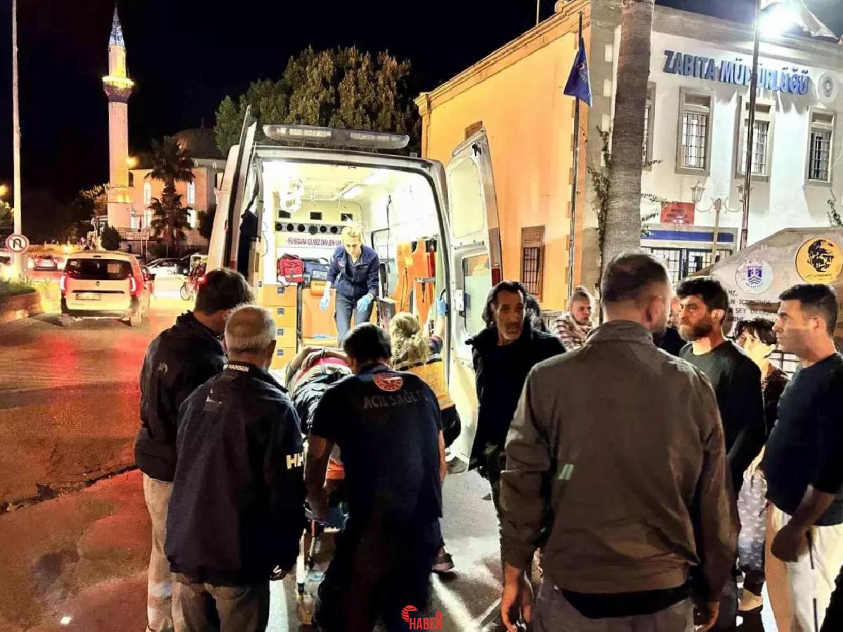 Bodrum'da motosiklet, yolun karşısına geçmek isteyen yayaya çarptı; 2 kişi
