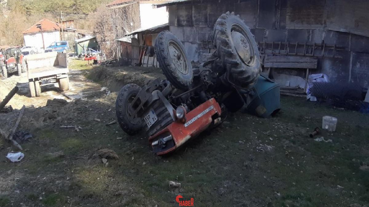 Mudurnu ilçesinde traktörün devrilmesi sonucu meydana gelen kazada bir kişi