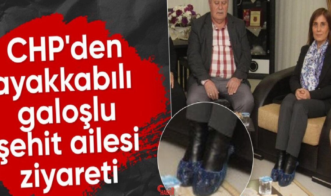 Şehit Fatih Yeniay’ın ailesini ziyaretinde topuklu ayakkabılarını çıkartmayan, üzerine galoş