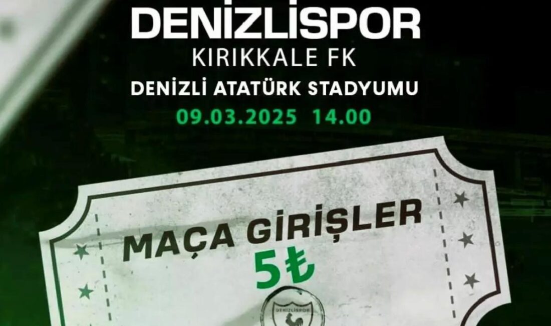 Denizlispor, Kırıkkale FK maçının bilet fiyatlarını 5 TL'ye düşürdü. Taraftarlar