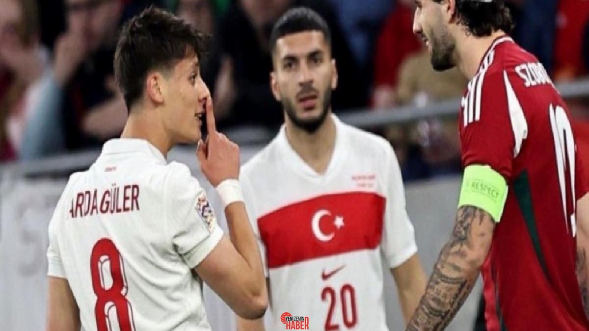 Macaristan-Türkiye maçının birinci yarısına Arda Güler'in Dominik Szoboszlai'ye yaptığı 'sus'