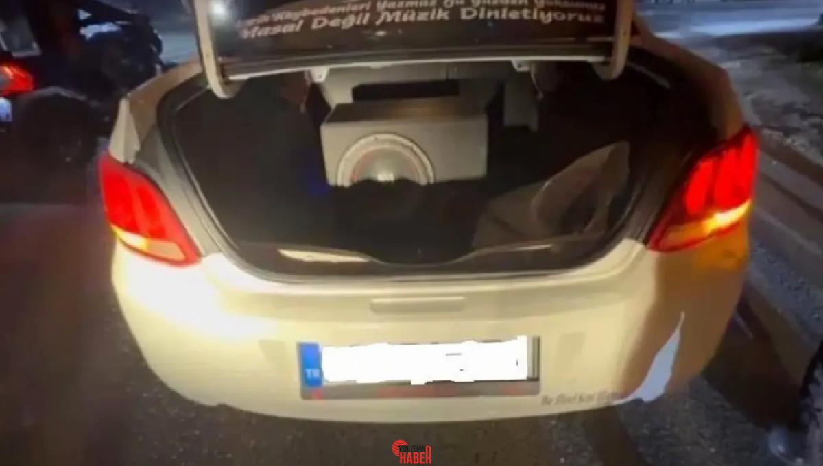 Düzce'de yüksek sesle müzik dinleyen 27 şoföre toplam 68 bin