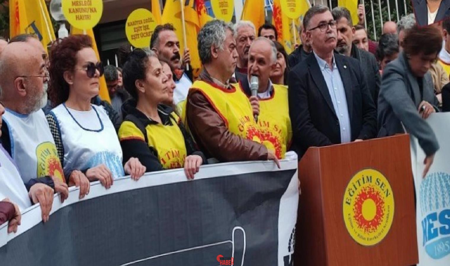 Eğitim Sen'e açılan soruşturmaya tepki gösteren Eğitim Sen Genel Başkanı