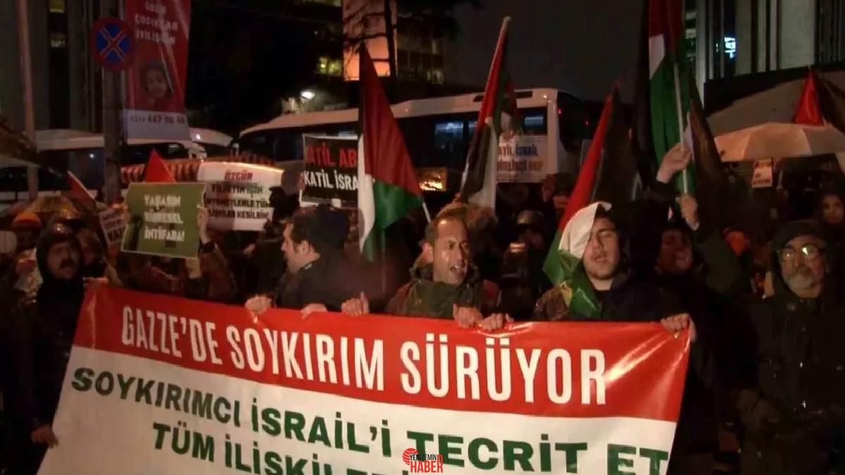 İstanbul'da yapılan eylemle, İsrail'in Gazze'ye başlattığı ataklar protesto edildi.