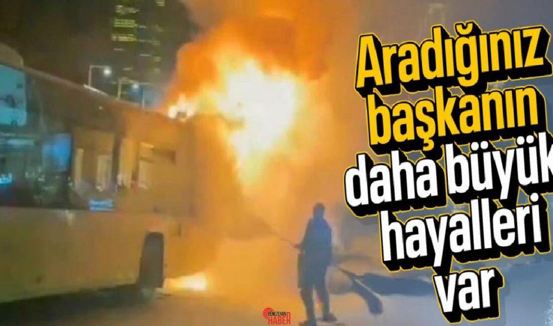 Şişli Büyükdere Caddesi'nde seyir halindeki İETT otobüsünde yangın çıktı. Etraftakiler