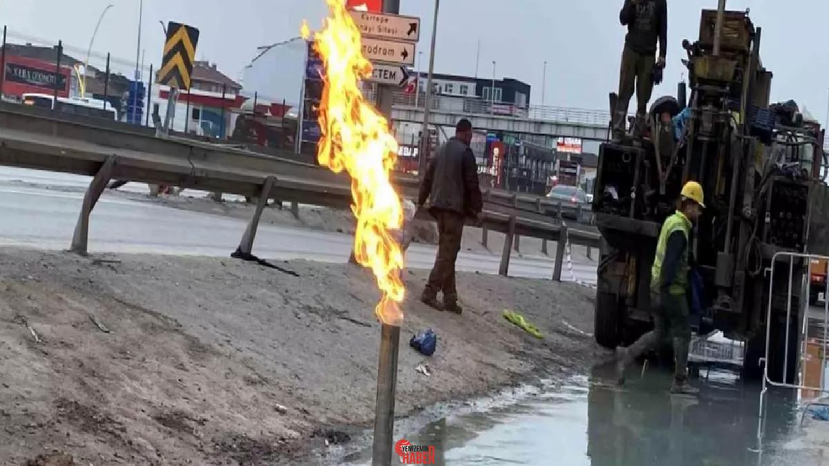 Kartepe'de yer altından çıkan gaz yanmaya devam ediyor, yeni bir