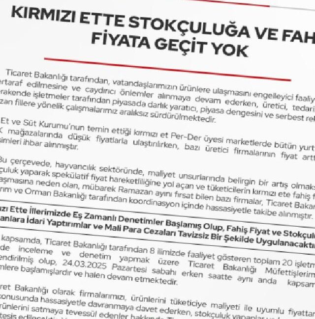 Türkiye'de son devirde stokçuluk ve fahiş fiyat argümanlarıyla gündeme gelen