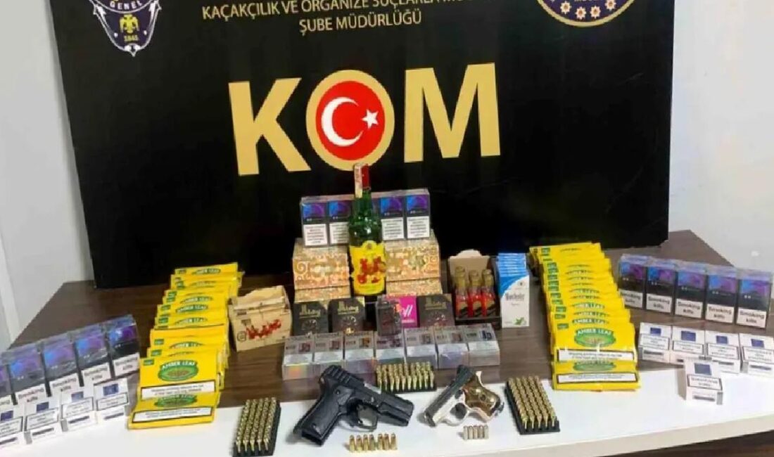 Muğla'da düzenlenen operasyonda kaçak alkol, tütün ve silah ele geçirildi,