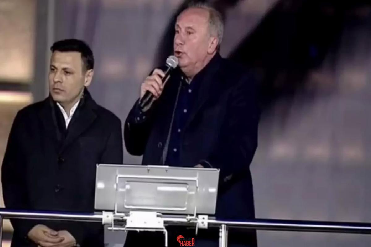 Saraçhane'deki İBB merkez yerleşkesi önünde toplanan kalabalığa hitap eden Memleket