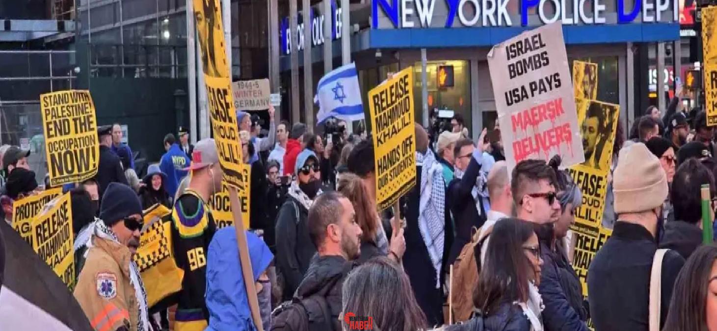 Gazze'deki saldırıları protesto eden binlerce kişi, New York'ta barışçıl bir