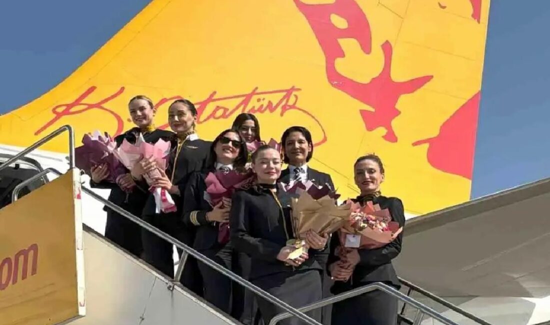 Pegasus, 8 Mart'ta tamamen kadın ekiple iki özel uçuş gerçekleştirdi.