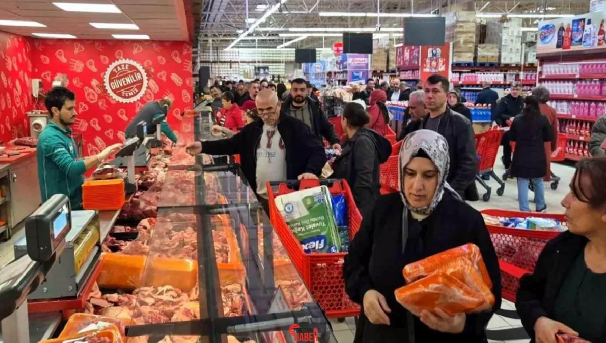 Ramazan ayı nedeniyle zincir marketlerde et eserlerinde indirim yapıldı, uzun