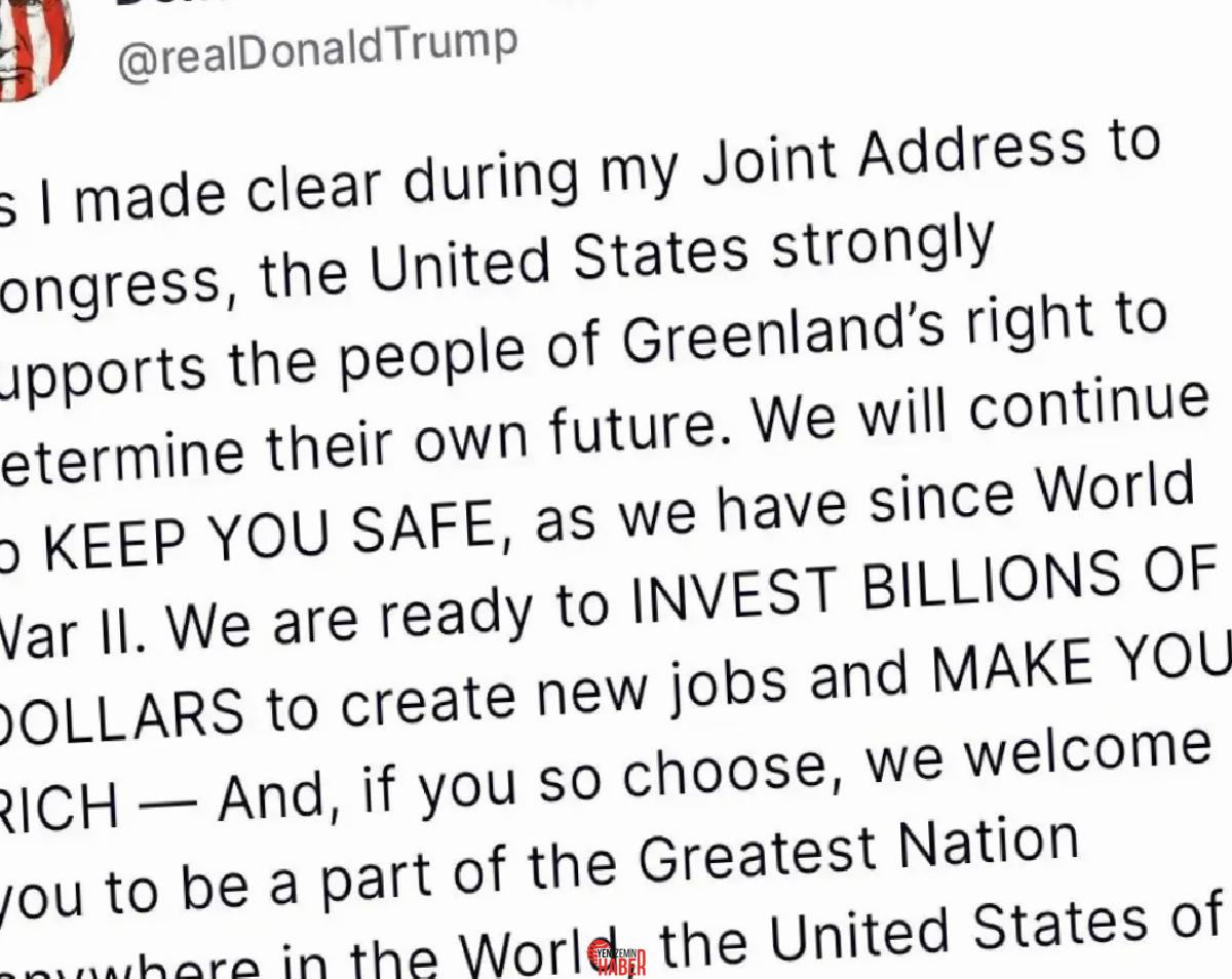 Trump, Grönland halkının geleceğini destekleyerek ABD'ye katılma teklifinde bulundu.