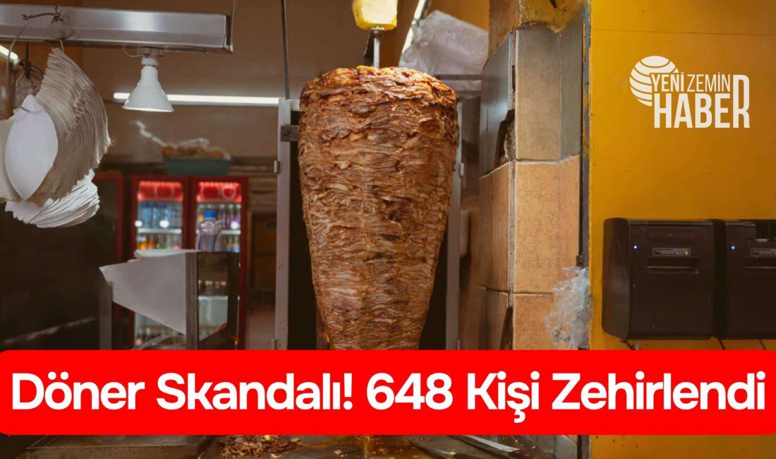Bir fast-food zincirinde tüketilen döner sonrası 648 kişi aynı gün