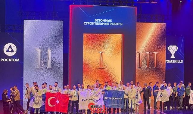 Projedeki yüklenici firma çalışanları “Betonarme Yapı Çalışmaları” kategorisinde gümüş madalya