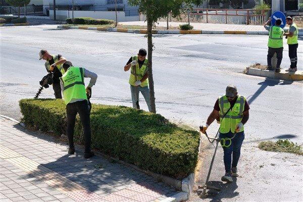 Park ve Bahçeler Dairesi Başkanlığı ekipleri, ilçede bulunan parklarda ve