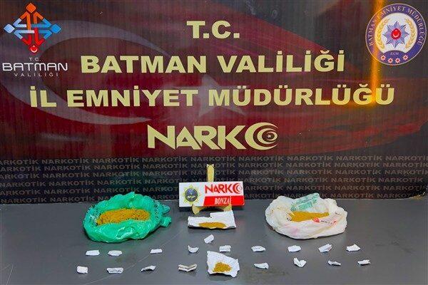 Batman İl Emniyet Müdürlüğü Narkotik Suçlarla Mücadele Şube Müdürlüğünce uyuşturucu