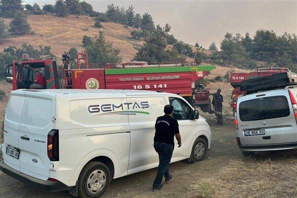 Bursa'nın Kestel-Gürsu bölgesinde, geniş bir alanda etkisini gösteren orman yangını
