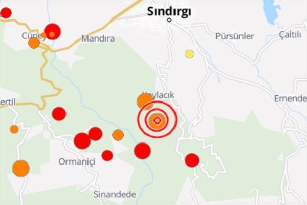 Boğaziçi Üniversitesi Kandilli Rasathanesi ve Deprem Araştırma Enstitüsü (KRDAE) verilerine