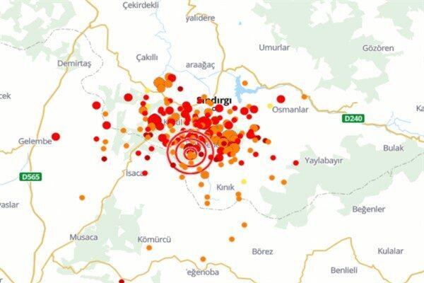 Boğaziçi Üniversitesi Kandilli Rasathanesi ve Deprem Araştırma Enstitüsü (KRDAE) verilerine