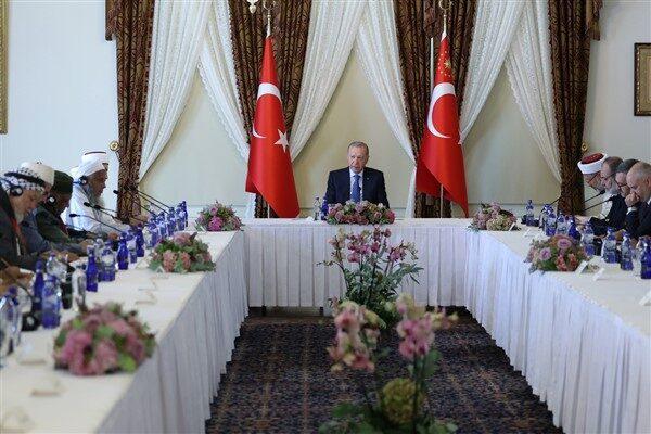 Cumhurbaşkanı Recep Tayyip Erdoğan, Dünya Müslüman Alimler Birliği Heyetini kabul etti.