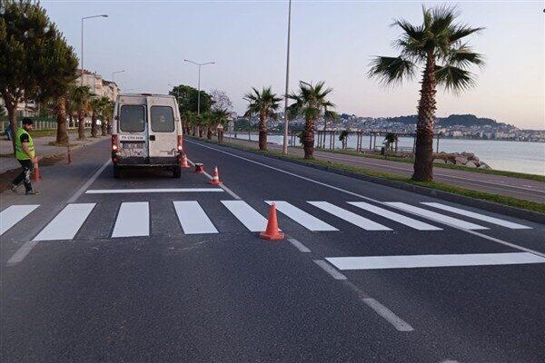 Ordu’da yaya ve araç güvenliğini sağlamak amacıyla çizgi ve trafik